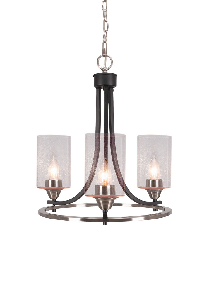 Toltec Lighting - 3403-MBBN-300 - Three Light Chandelier - Paramount - Matte Black & Brushed Nickel