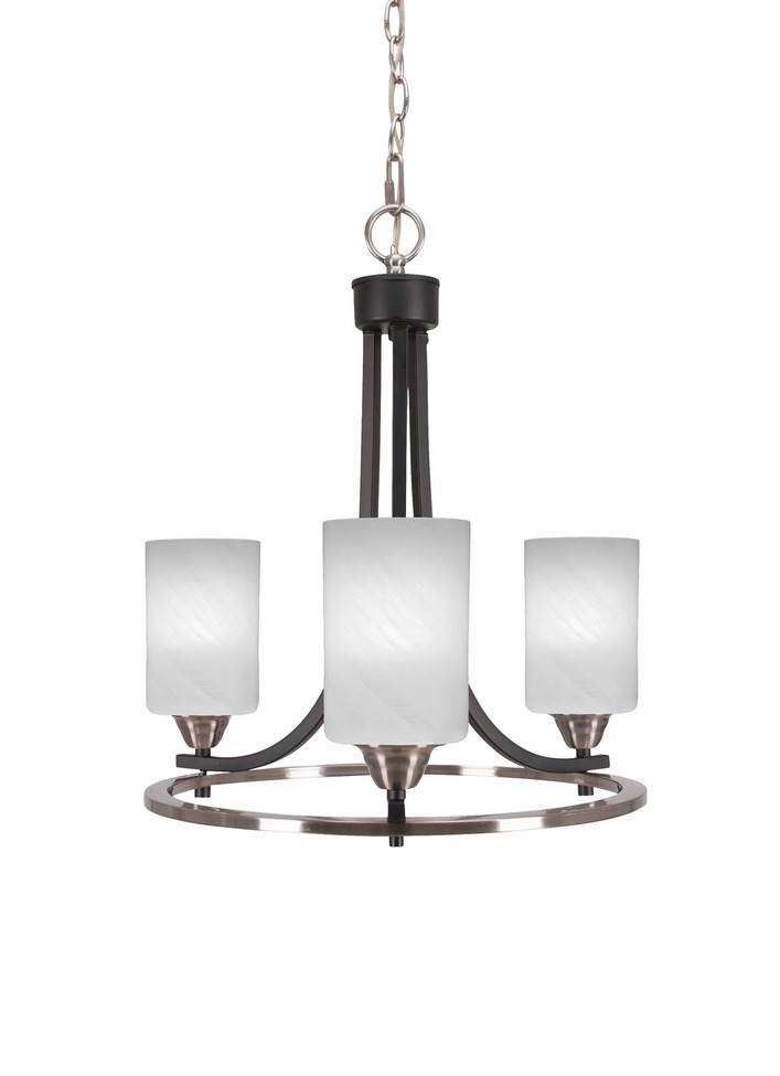 Toltec Lighting - 3403-MBBN-3001 - Three Light Chandelier - Paramount - Matte Black & Brushed Nickel
