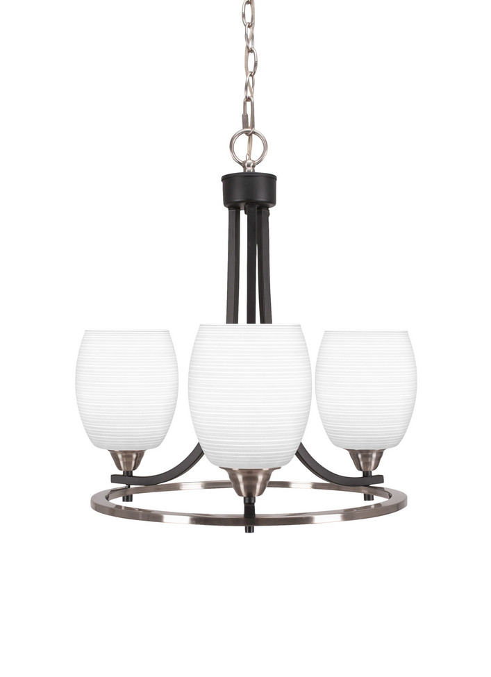 Toltec Lighting - 3403-MBBN-4021 - Three Light Chandelier - Paramount - Matte Black & Brushed Nickel