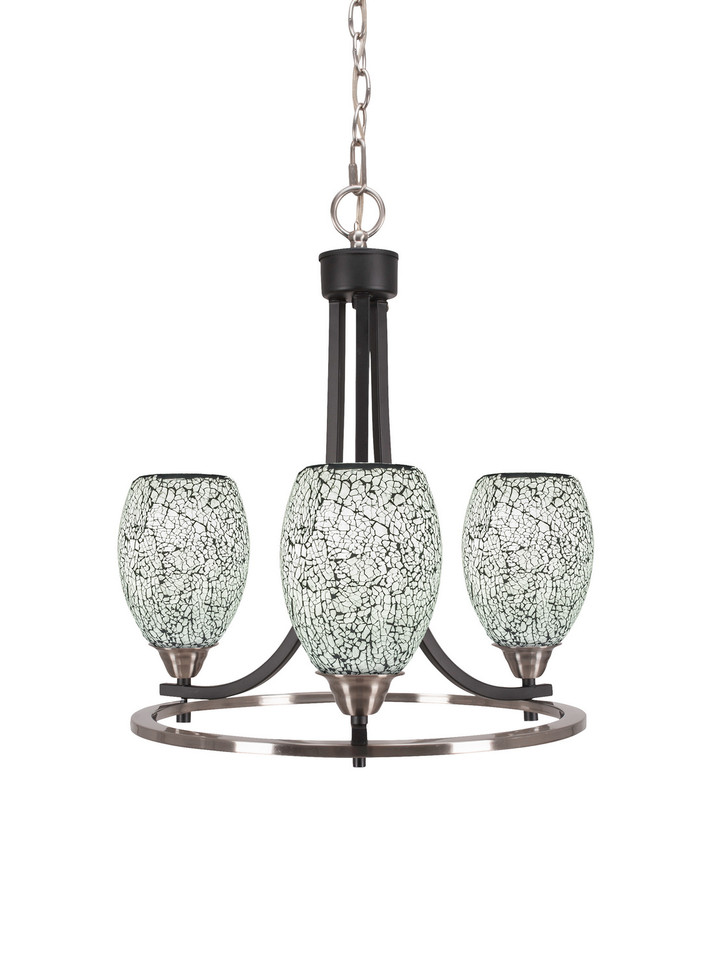 Toltec Lighting - 3403-MBBN-4165 - Three Light Chandelier - Paramount - Matte Black & Brushed Nickel