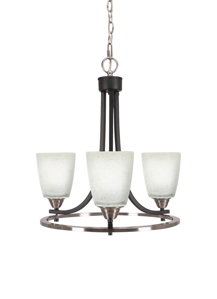 Toltec Lighting - 3403-MBBN-460 - Three Light Chandelier - Paramount - Matte Black & Brushed Nickel