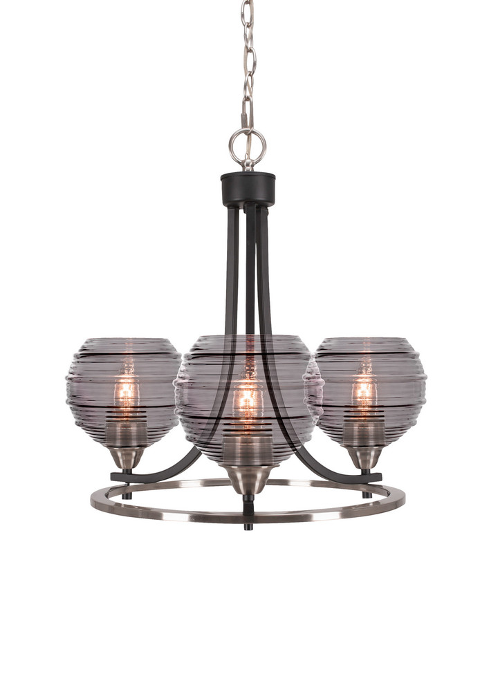 Toltec Lighting - 3403-MBBN-5112 - Three Light Chandelier - Paramount - Matte Black & Brushed Nickel