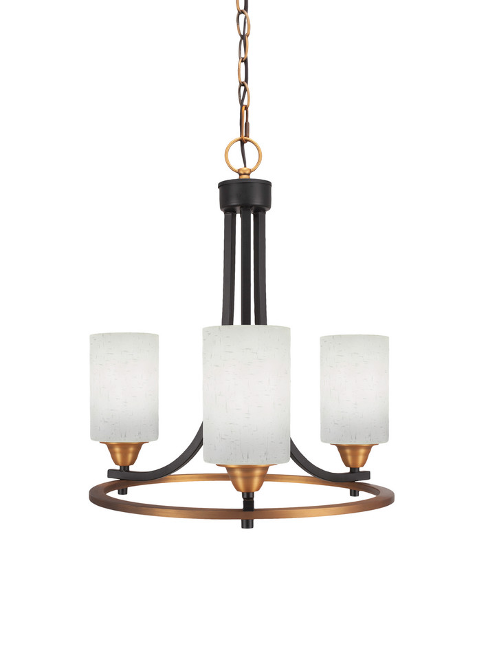 Toltec Lighting - 3403-MBBR-310 - Three Light Chandelier - Paramount - Matte Black & Brass