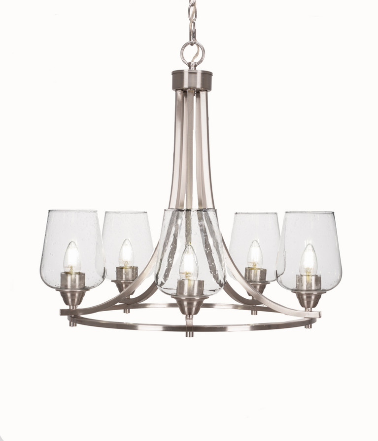 Toltec Lighting - 3405-BN-210 - Five Light Chandelier - Paramount - Brushed Nickel
