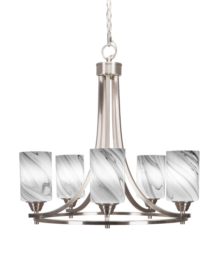 Toltec Lighting - 3405-BN-3009 - Five Light Chandelier - Paramount - Brushed Nickel