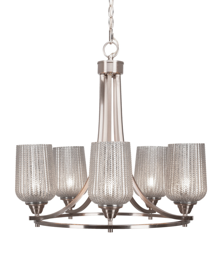 Toltec Lighting - 3405-BN-4253 - Five Light Chandelier - Paramount - Brushed Nickel