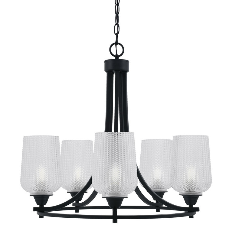 Toltec Lighting - 3405-MB-4250 - Five Light Chandelier - Paramount - Matte Black