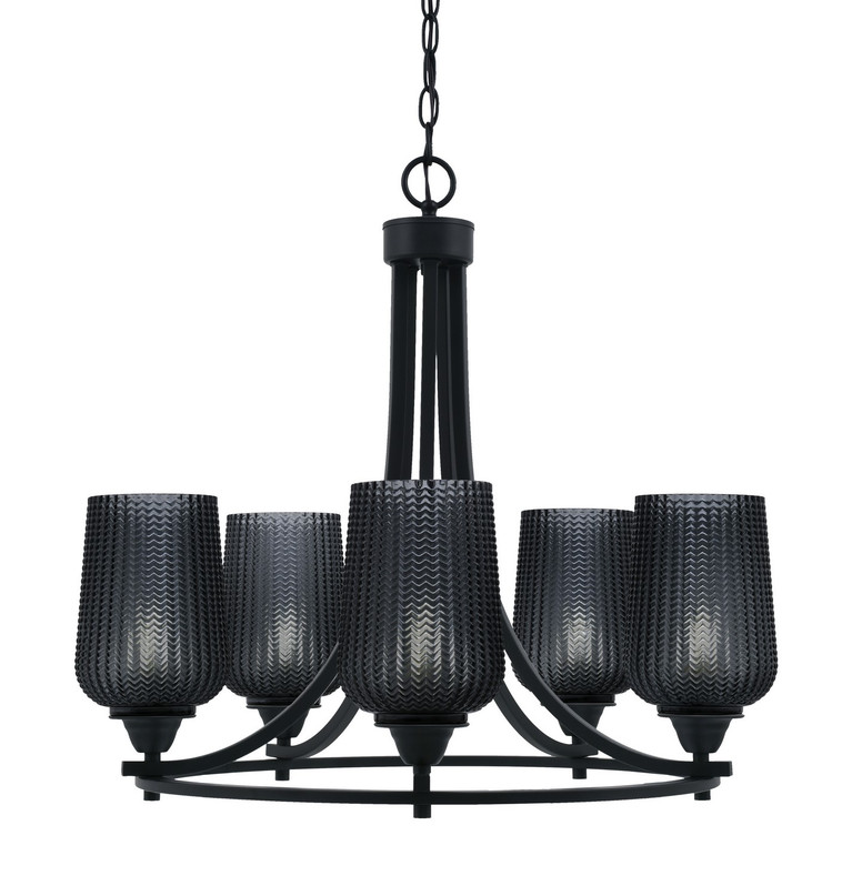 Toltec Lighting - 3405-MB-4252 - Five Light Chandelier - Paramount - Matte Black