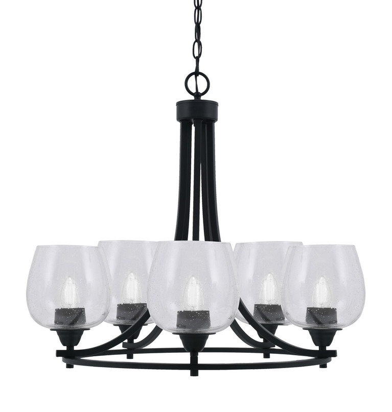 Toltec Lighting - 3405-MB-4810 - Five Light Chandelier - Paramount - Matte Black