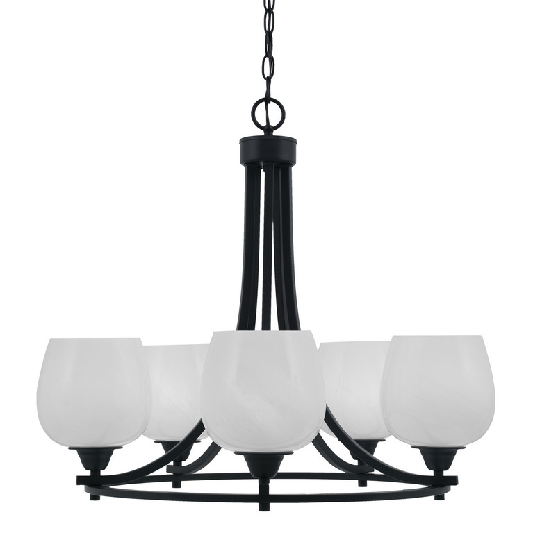 Toltec Lighting - 3405-MB-4811 - Five Light Chandelier - Paramount - Matte Black