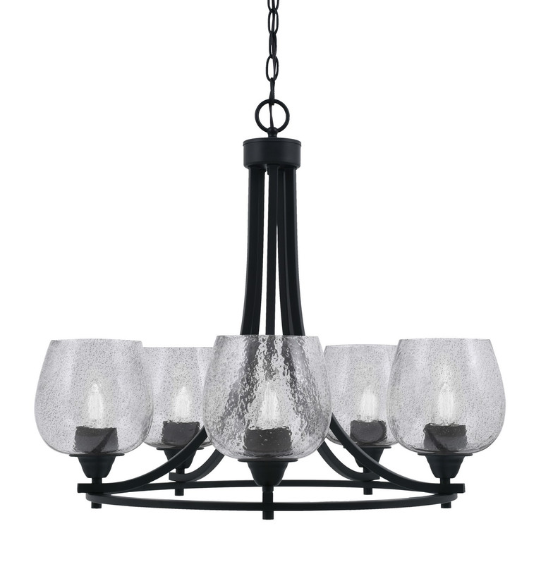 Toltec Lighting - 3405-MB-4812 - Five Light Chandelier - Paramount - Matte Black