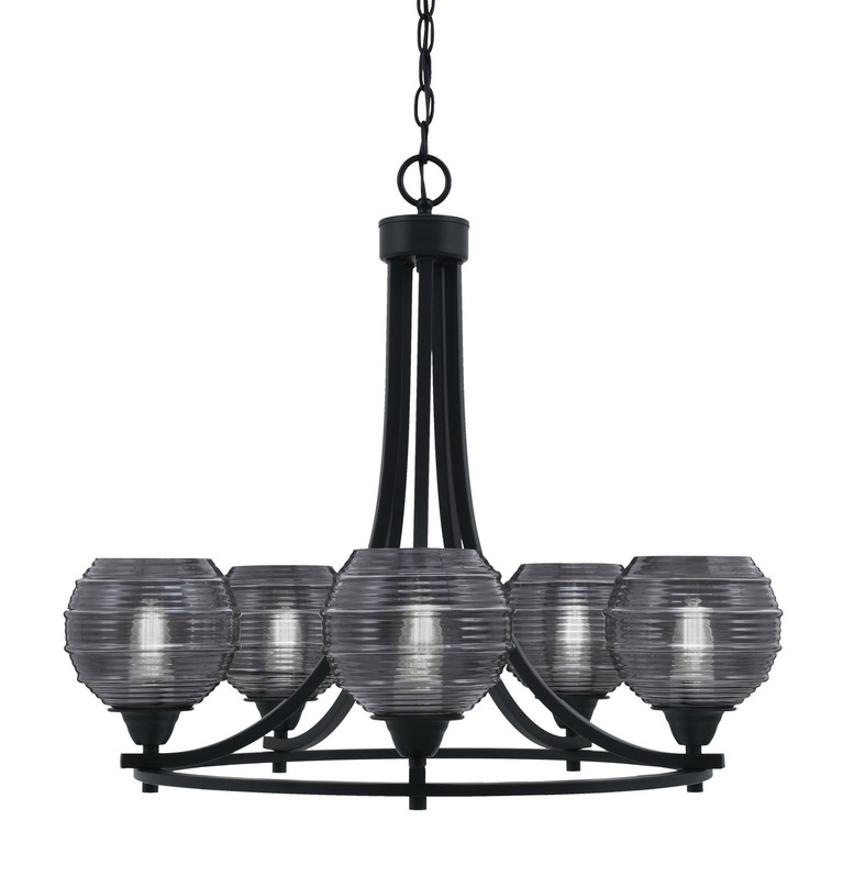 Toltec Lighting - 3405-MB-5112 - Five Light Chandelier - Paramount - Matte Black