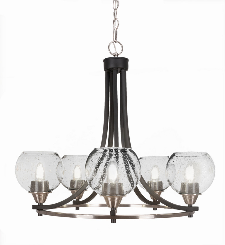 Toltec Lighting - 3405-MBBN-202 - Five Light Chandelier - Paramount - Matte Black & Brushed Nickel