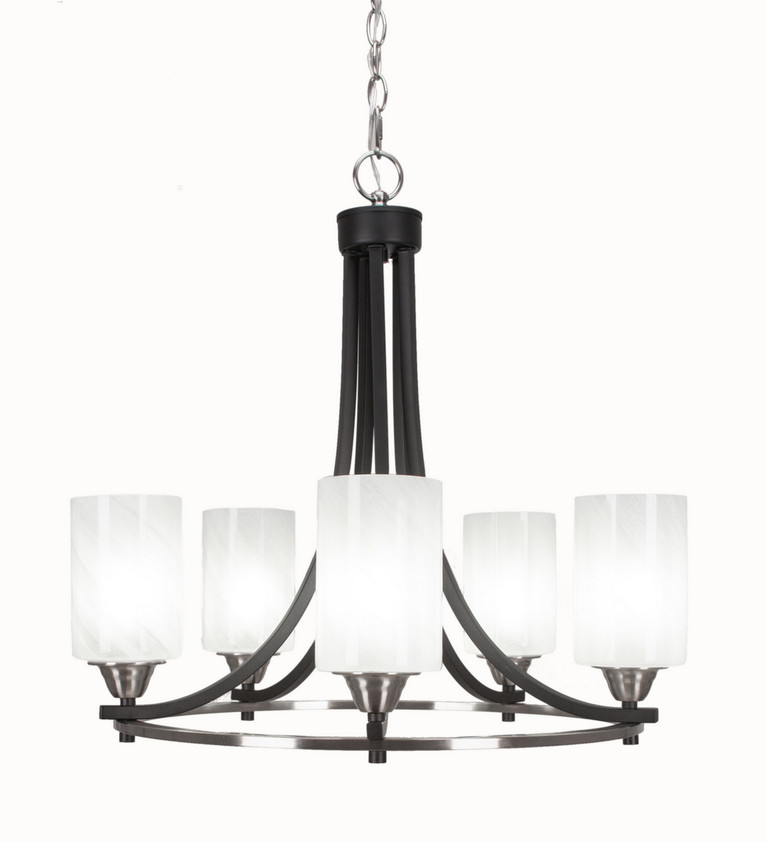 Toltec Lighting - 3405-MBBN-310 - Five Light Chandelier - Paramount - Matte Black & Brushed Nickel
