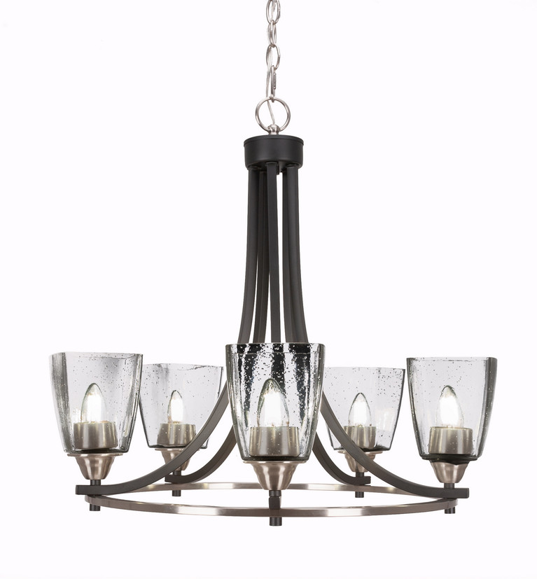 Toltec Lighting - 3405-MBBN-461 - Five Light Chandelier - Paramount - Matte Black & Brushed Nickel