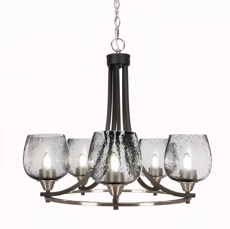 Toltec Lighting - 3405-MBBN-4812 - Five Light Chandelier - Paramount - Matte Black & Brushed Nickel