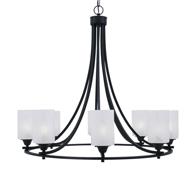 Toltec Lighting - 3408-MB-3001 - Eight Light Chandelier - Paramount - Matte Black