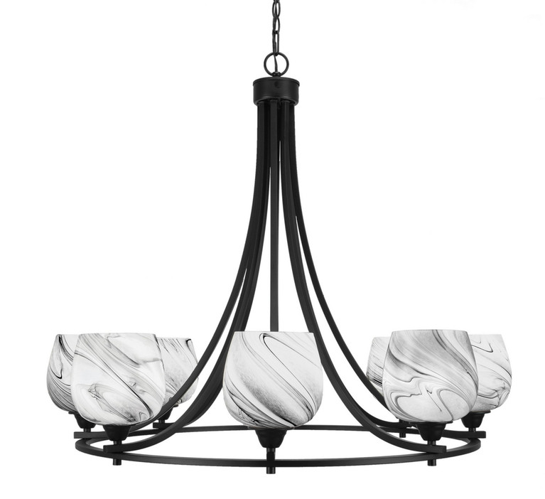 Toltec Lighting - 3408-MB-4819 - Eight Light Chandelier - Paramount - Matte Black
