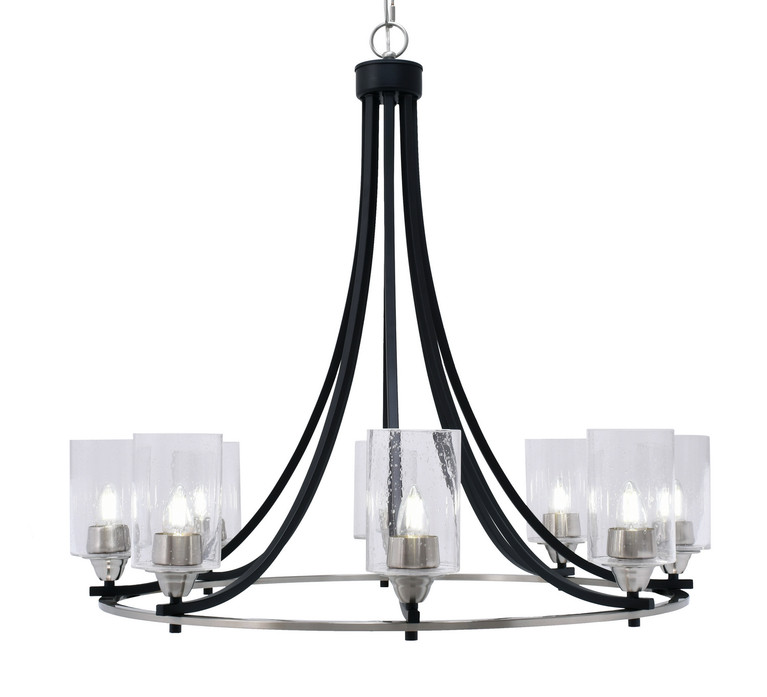 Toltec Lighting - 3408-MBBN-300 - Eight Light Chandelier - Paramount - Matte Black & Brushed Nickel