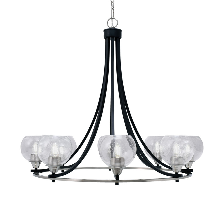 Toltec Lighting - 3408-MBBN-4100 - Eight Light Chandelier - Paramount - Matte Black & Brushed Nickel