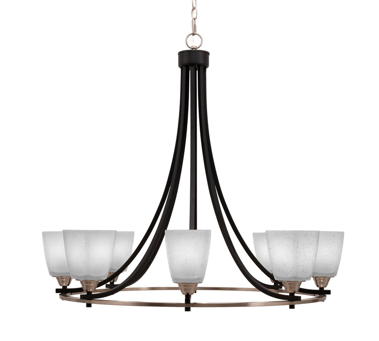 Toltec Lighting - 3408-MBBN-460 - Eight Light Chandelier - Paramount - Matte Black & Brushed Nickel