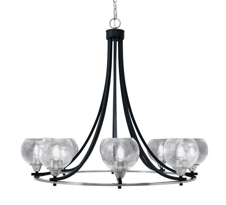 Toltec Lighting - 3408-MBBN-4810 - Eight Light Chandelier - Paramount - Matte Black & Brushed Nickel