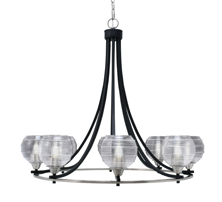Toltec Lighting - 3408-MBBN-5110 - Eight Light Chandelier - Paramount - Matte Black & Brushed Nickel