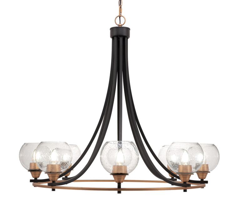 Toltec Lighting - 3408-MBBR-4100 - Eight Light Chandelier - Paramount - Matte Black & Brass