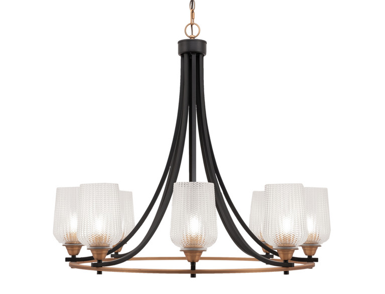 Toltec Lighting - 3408-MBBR-4250 - Eight Light Chandelier - Paramount - Matte Black & Brass