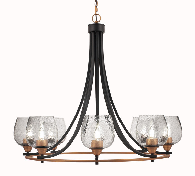 Toltec Lighting - 3408-MBBR-4812 - Eight Light Chandelier - Paramount - Matte Black & Brass