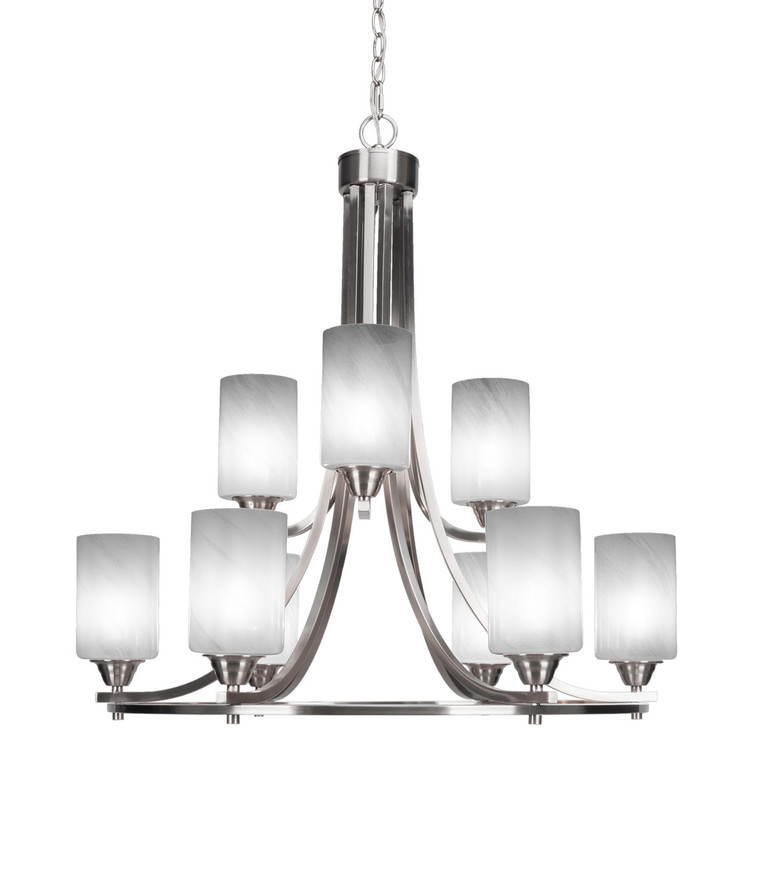 Toltec Lighting - 3409-BN-3001 - Nine Light Chandelier - Paramount - Brushed Nickel