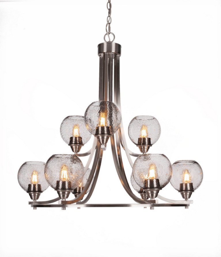 Toltec Lighting - 3409-BN-4102 - Nine Light Chandelier - Paramount - Brushed Nickel