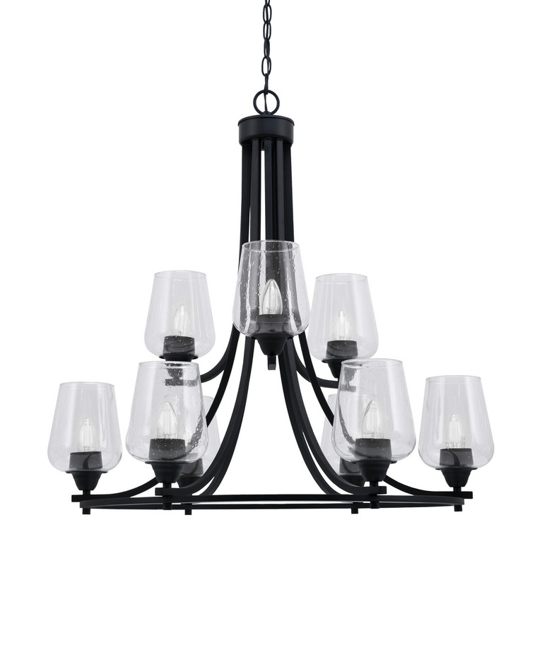Toltec Lighting - 3409-MB-210 - Nine Light Chandelier - Paramount - Matte Black