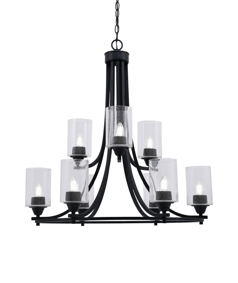 Toltec Lighting - 3409-MB-300 - Nine Light Chandelier - Paramount - Matte Black