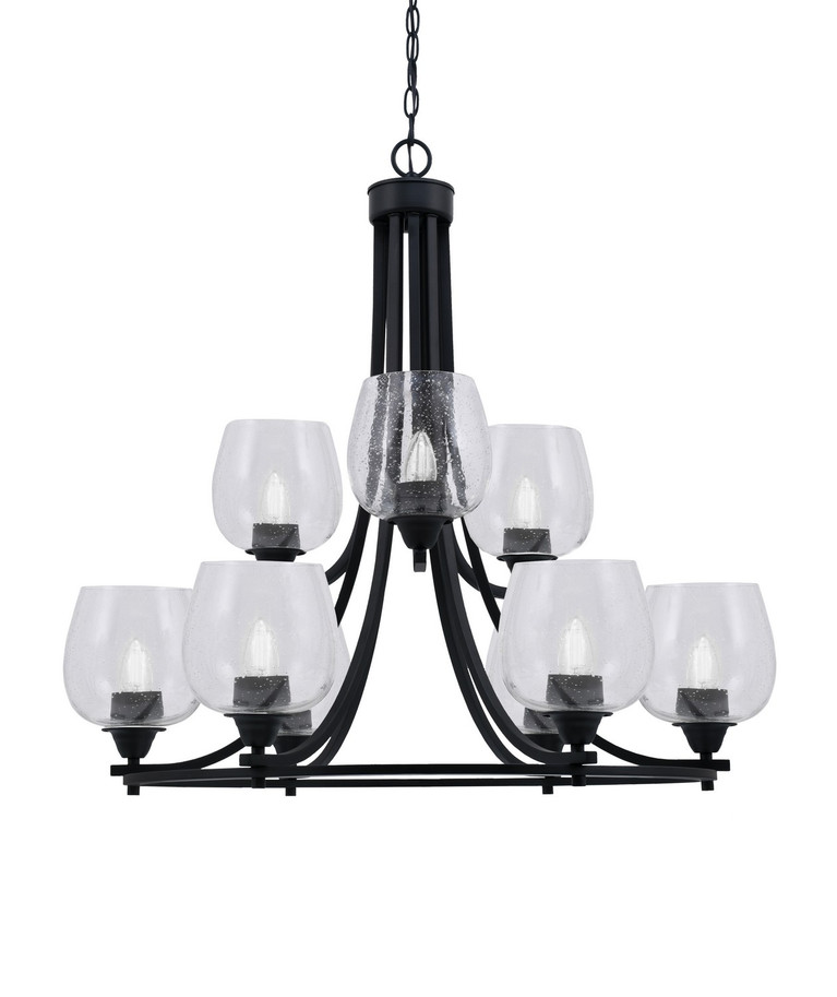 Toltec Lighting - 3409-MB-4810 - Nine Light Chandelier - Paramount - Matte Black