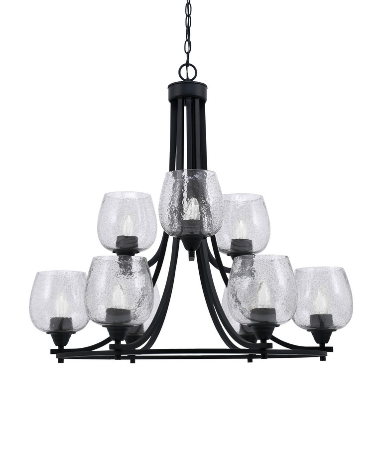 Toltec Lighting - 3409-MB-4812 - Nine Light Chandelier - Paramount - Matte Black