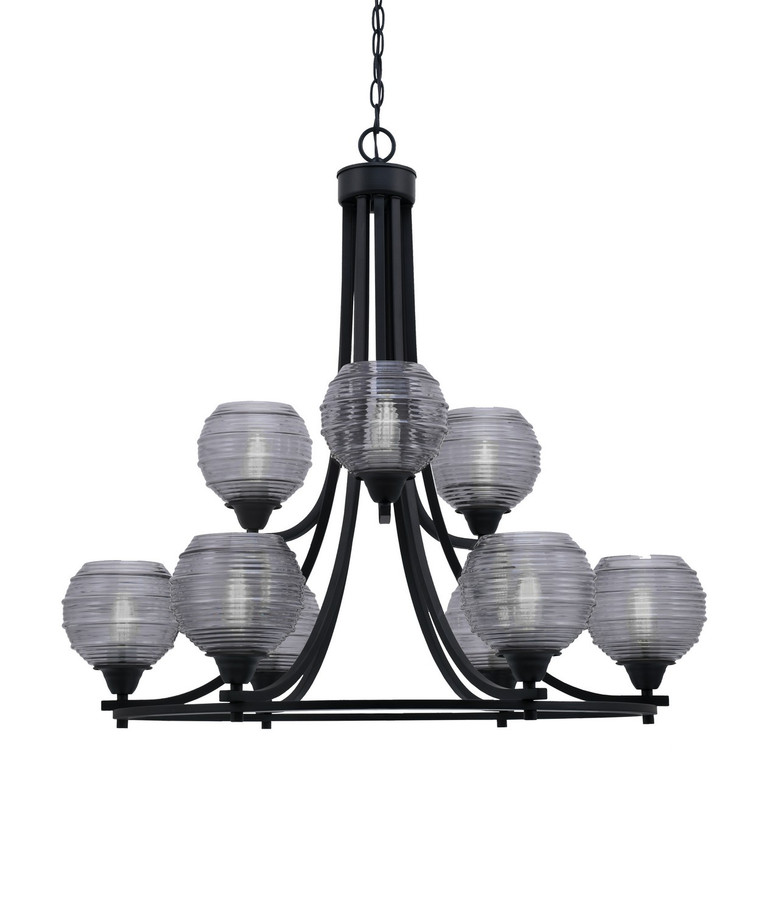 Toltec Lighting - 3409-MB-5112 - Nine Light Chandelier - Paramount - Matte Black