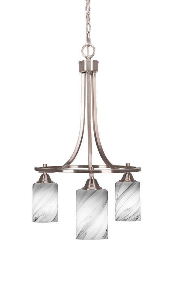 Toltec Lighting - 3413-BN-3009 - Three Light Chandelier - Paramount - Brushed Nickel