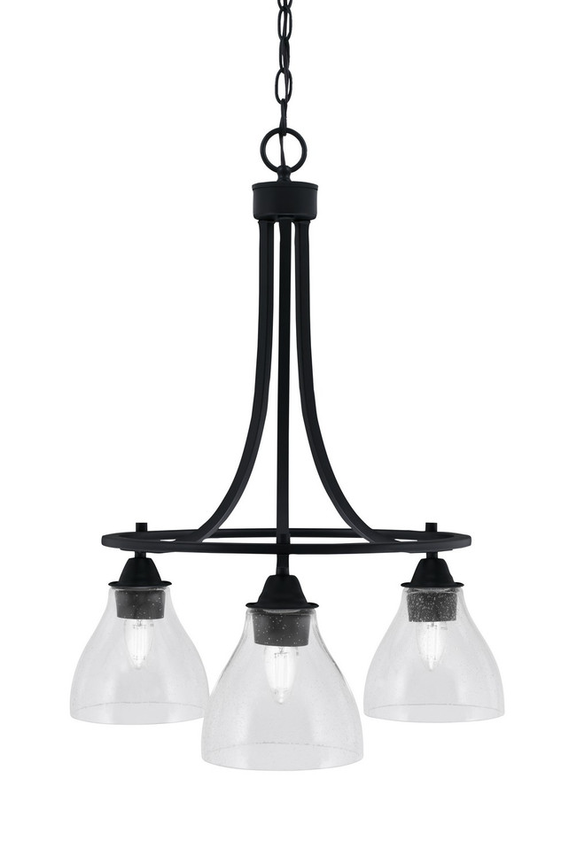 Toltec Lighting - 3413-MB-4760 - Three Light Chandelier - Paramount - Matte Black