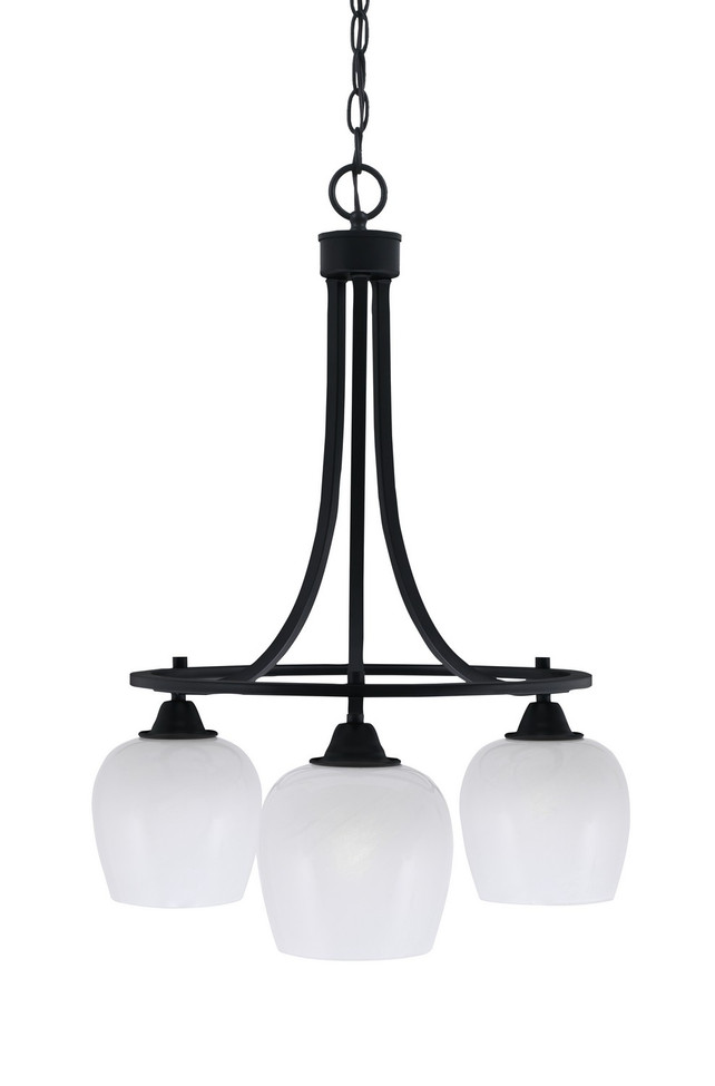 Toltec Lighting - 3413-MB-4811 - Three Light Chandelier - Paramount - Matte Black