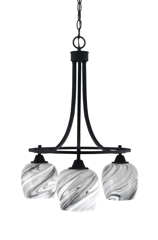 Toltec Lighting - 3413-MB-4819 - Three Light Chandelier - Paramount - Matte Black