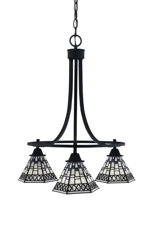 Toltec Lighting - 3413-MB-9105 - Three Light Chandelier - Paramount - Matte Black