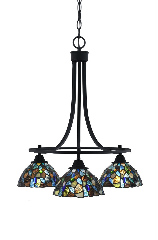 Toltec Lighting - 3413-MB-9955 - Three Light Chandelier - Paramount - Matte Black