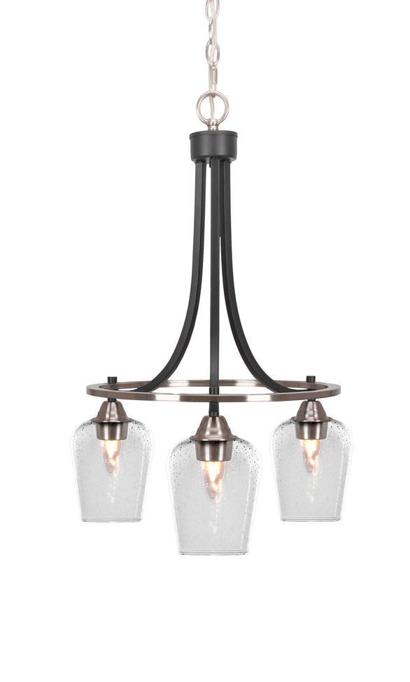 Toltec Lighting - 3413-MBBN-210 - Three Light Chandelier - Paramount - Matte Black & Brushed Nickel