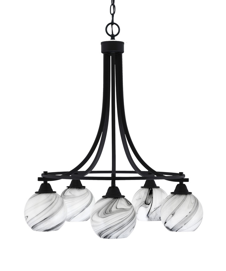 Toltec Lighting - 3415-MB-4109 - Five Light Chandelier - Paramount - Matte Black