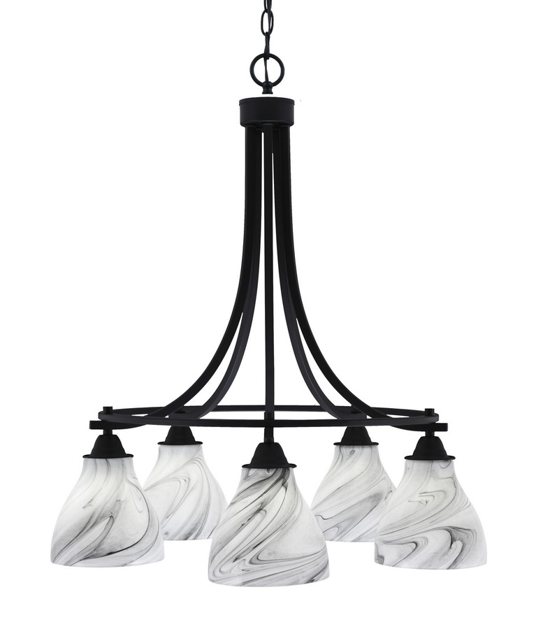 Toltec Lighting - 3415-MB-4769 - Five Light Chandelier - Paramount - Matte Black