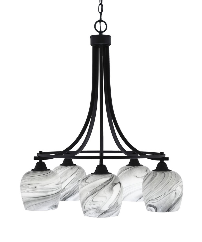 Toltec Lighting - 3415-MB-4819 - Five Light Chandelier - Paramount - Matte Black