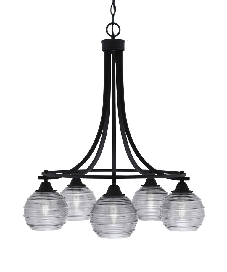 Toltec Lighting - 3415-MB-5112 - Five Light Chandelier - Paramount - Matte Black