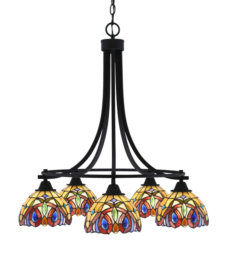 Toltec Lighting - 3415-MB-9445 - Five Light Chandelier - Paramount - Matte Black