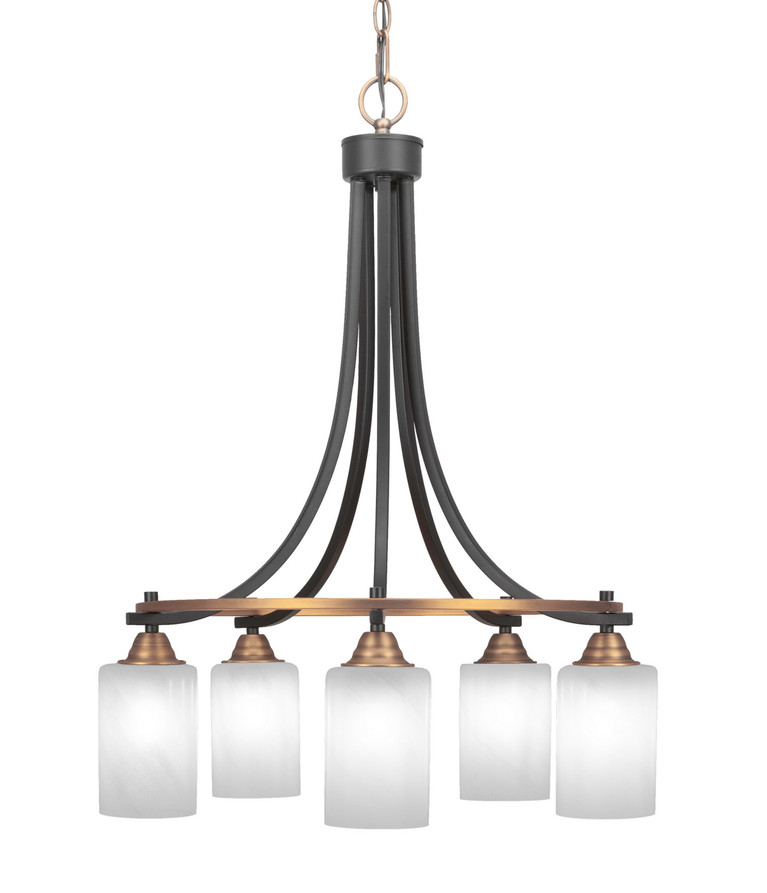 Toltec Lighting - 3415-MBBR-3001 - Five Light Chandelier - Paramount - Matte Black & Brass